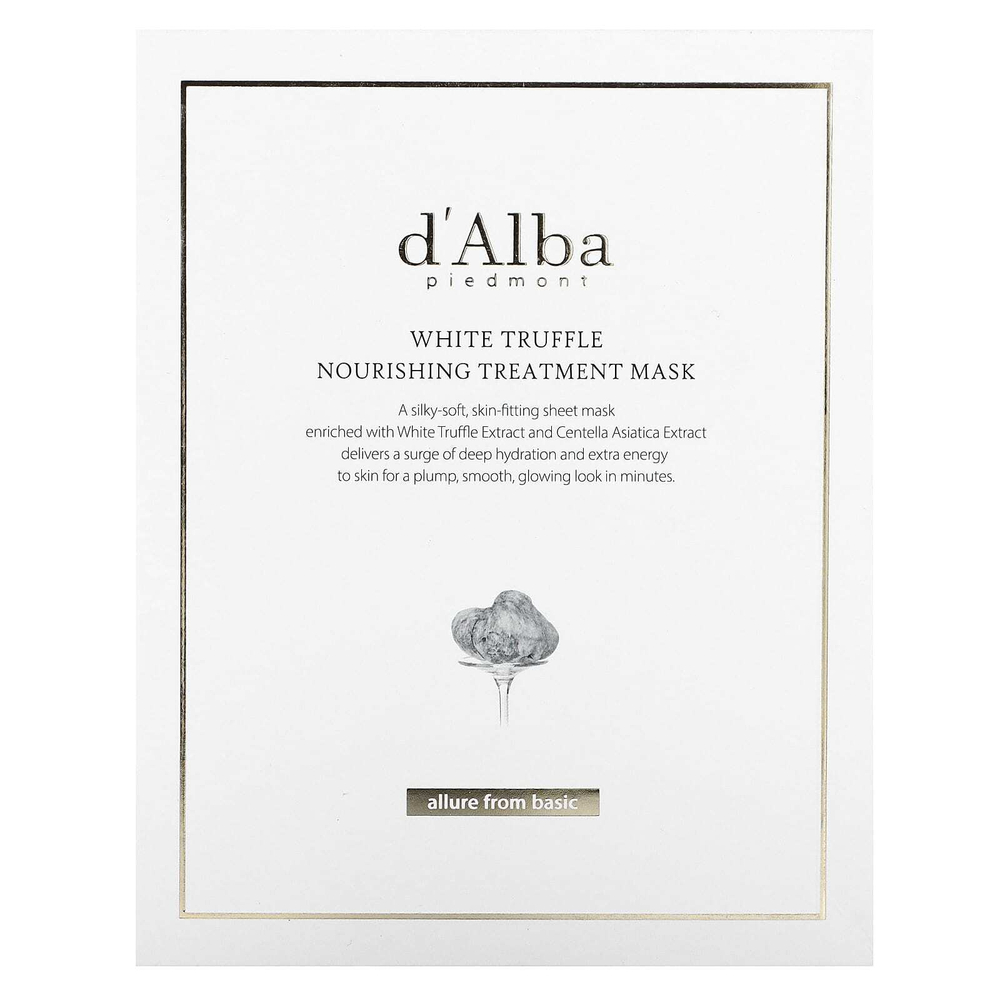 d'Alba, питательная маска для лица с белым трюфелем, 5 шт. по 25 мл (0,84 жидк. унции)