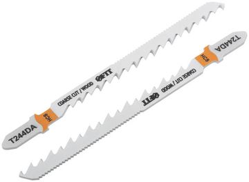 Полотна по дереву двусторонние, HCS, шлифованные под свободным углом зубья, 100/75 мм (T244DA), 2 шт.