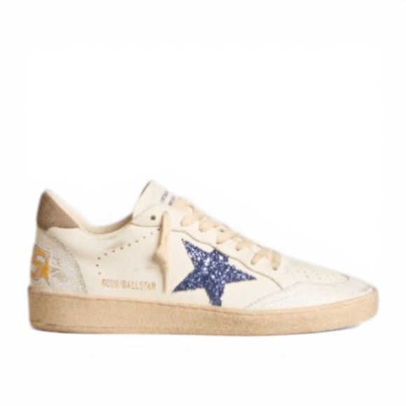 Кеды Ball Star with blue glitter star and dove-gray suede heel tab