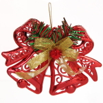 Украшение новогоднее «Колокольчики резные» 13*10 см, Красный
