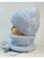 комплект шапка с шарфом- снуд зимний вязаный