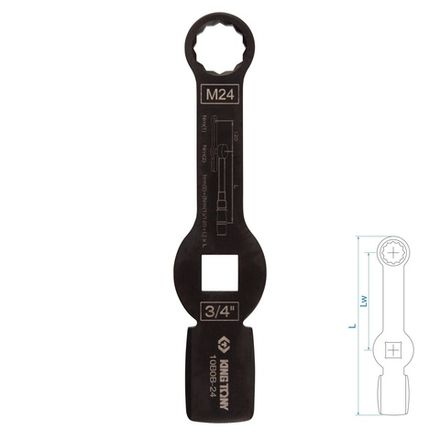Цена на KING TONY (10B0B-24) Ключ для тормозных суппортов грузовых автомобилей M24, 3/4", ударный