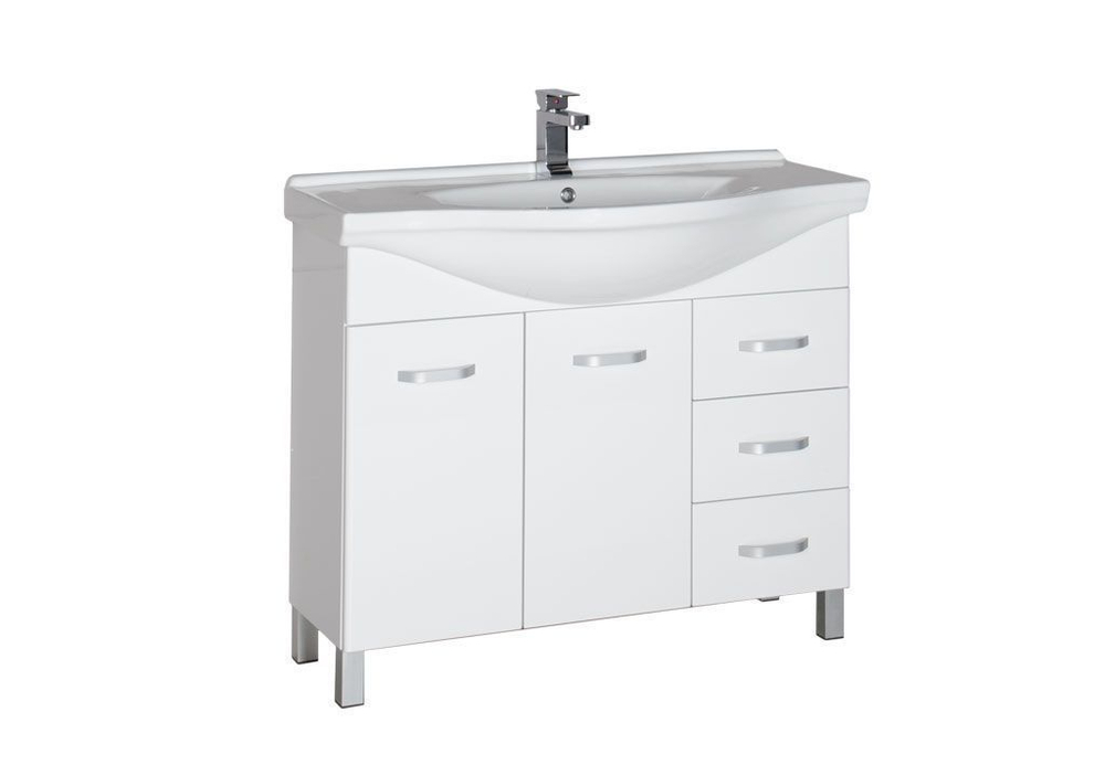 Тумба с раковиной Aquanet Глория 100 белый