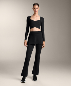 Oysho Футболка с длинным рукавом Comfortlux, черный