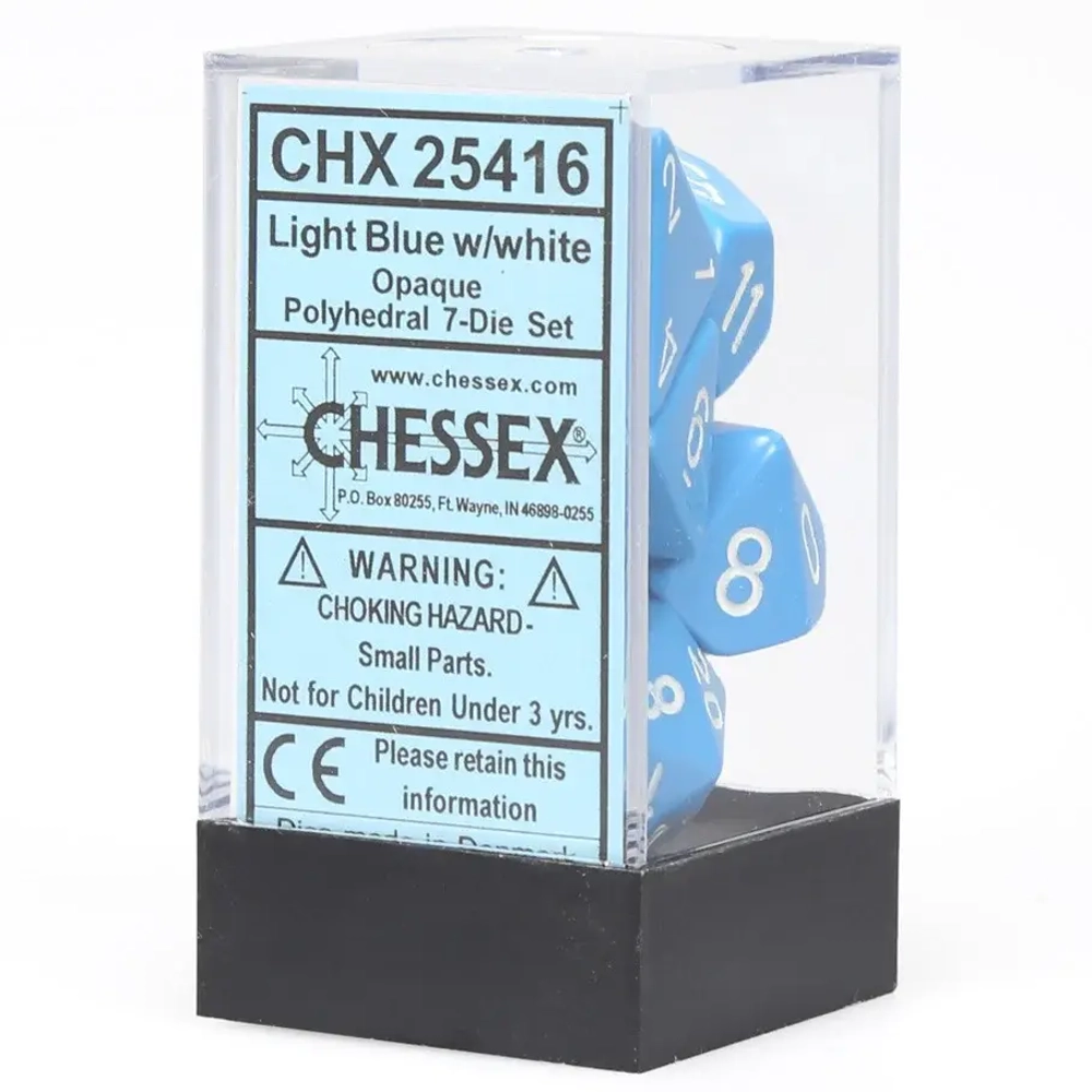 Chessex 7-dice set Light Blue/White
