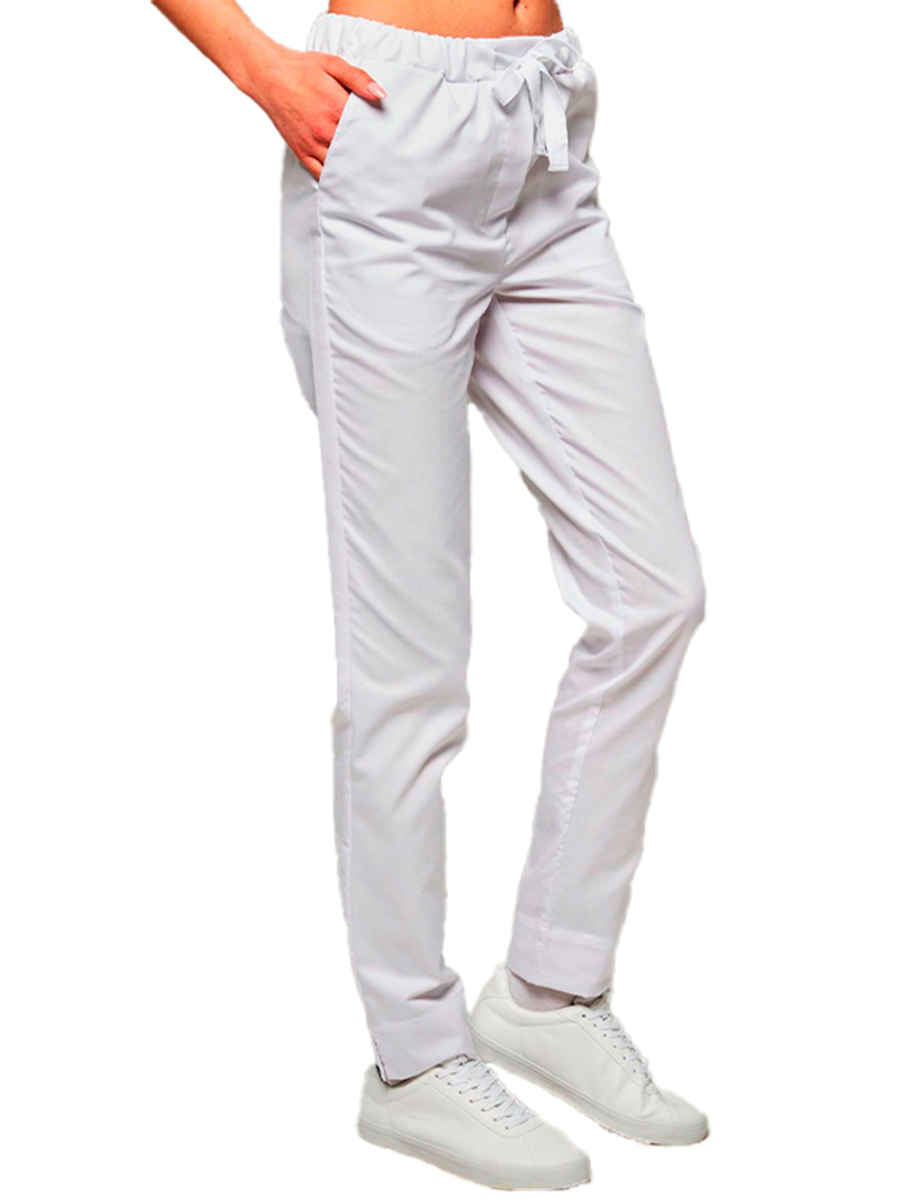 Брюки медицинские женские Dr. Nice DRN344 с поясом на резинке, черный, 42