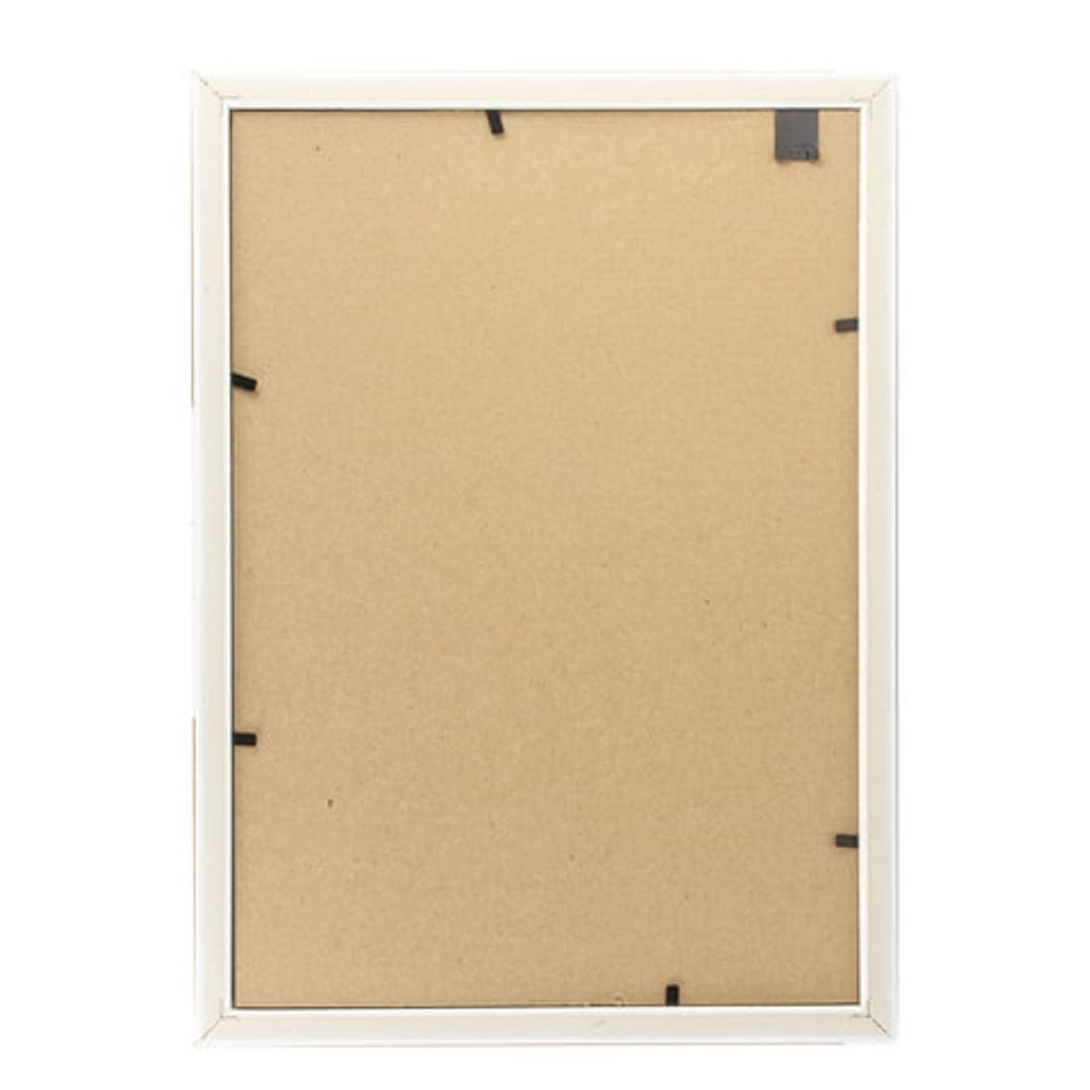 Рамка 21х30 см, пластик, багет 16 мм, BRAUBERG HIT5, белая с двойной позолотой, стекло, 391077