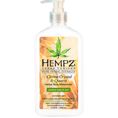 Молочко для тела с мерцающим эффектом HEMPZ Citrine Crystal & Quartz Herbal Body Moisturizer 500 мл