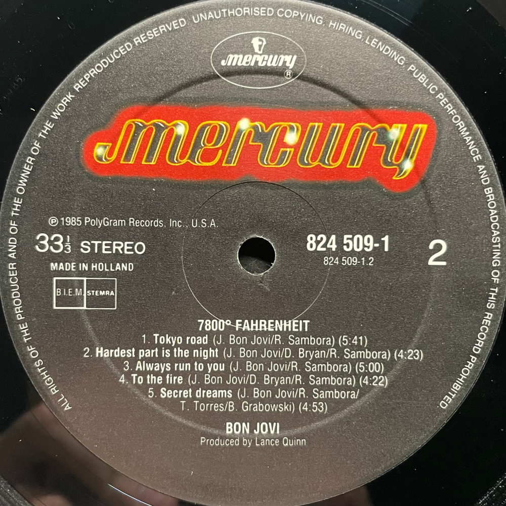 Bon Jovi - 7800° Fahrenheit (Голландия 1985г.)