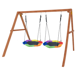 Деревянные качели с двумя гнездами Гексагон