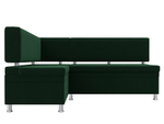 Диван кухонный угловой Стайл левый угол, Зеленый, Велюр, 111657L