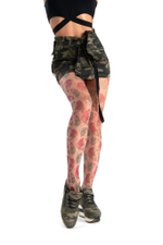 Колготки с принтом в виде кедов (Размер: S-M-L) (Цвет: бежевый)