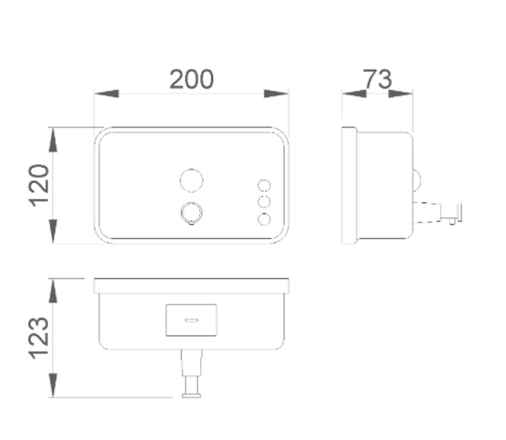 Диспенсер для мыла с кнопкой 1200 мл. нерж. сталь INOX 03042.S матовый