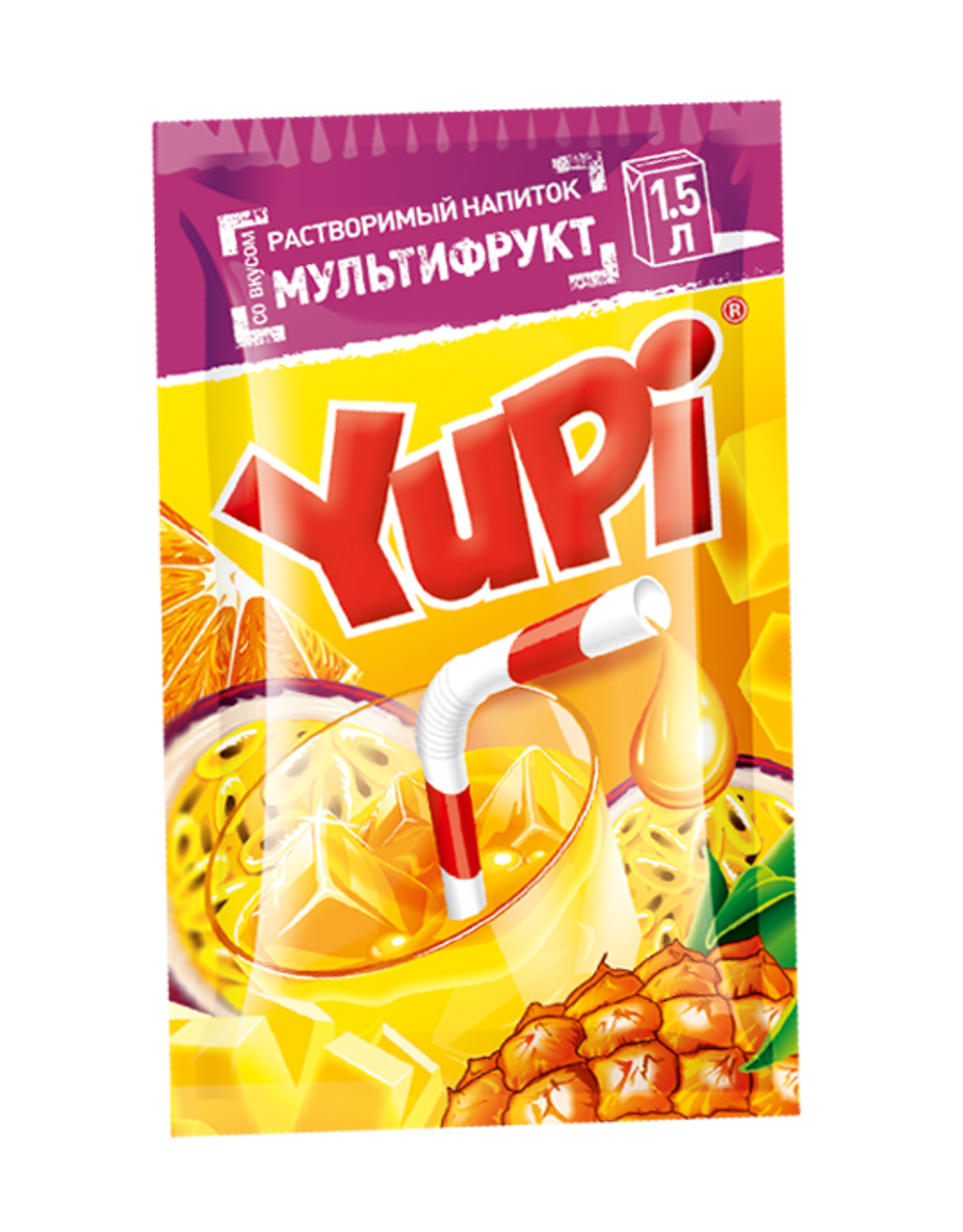 Растворимый напиток ЮПИ Мультифрукт 12г*24шт*6 блоков.
