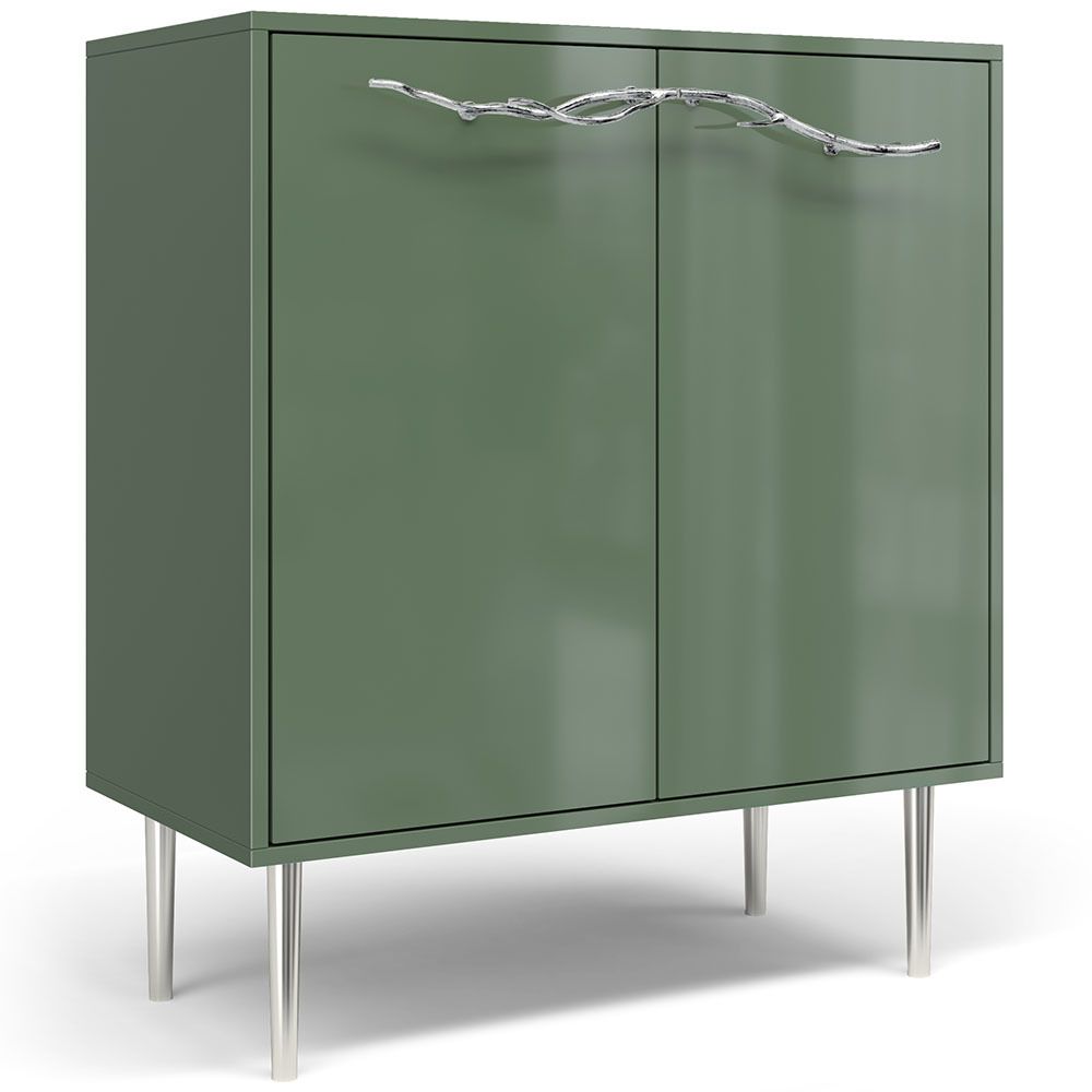 Комод Арт Колор Стайл Сильвер с 2 полками Зеленый нефрит