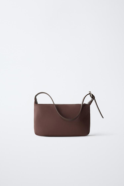 ZARA НЕЙЛОНОВАЯ СУМКА ЧЕРЕЗ ПЛЕЧО, КОРИЧНЕВЫЙ