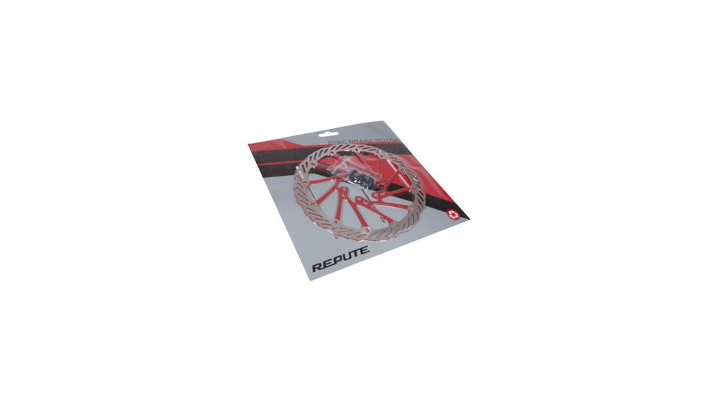 Ротор дискового тормоза REPUTE RPT-007B 160мм, под 6 болтов, PCD 44мм, серебристо-красный, сталь (50