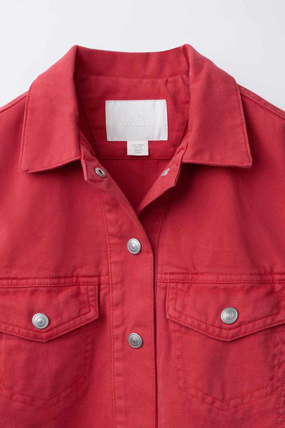 ZARA КУРТКА ИЗ ГЛАДКОГО САРЖИ, КРАСНЫЙ