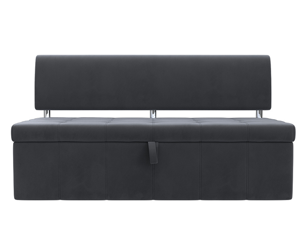 Диван кухонный прямой Стоун, Серый, Велюр, 107241