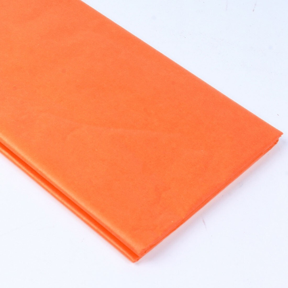 Бумага Тишью 10 листов по 50х66 см. цвет оранжевый