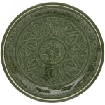 Чайный набор 9 предметов Зеленый (блюдо, чайник, пиала 6шт) Риштанская керамика