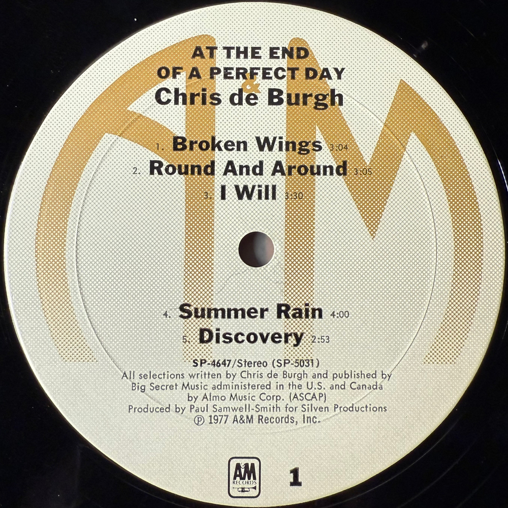 Chris de Burgh ‎– At The End Of A Perfect Day (США 1977г.)