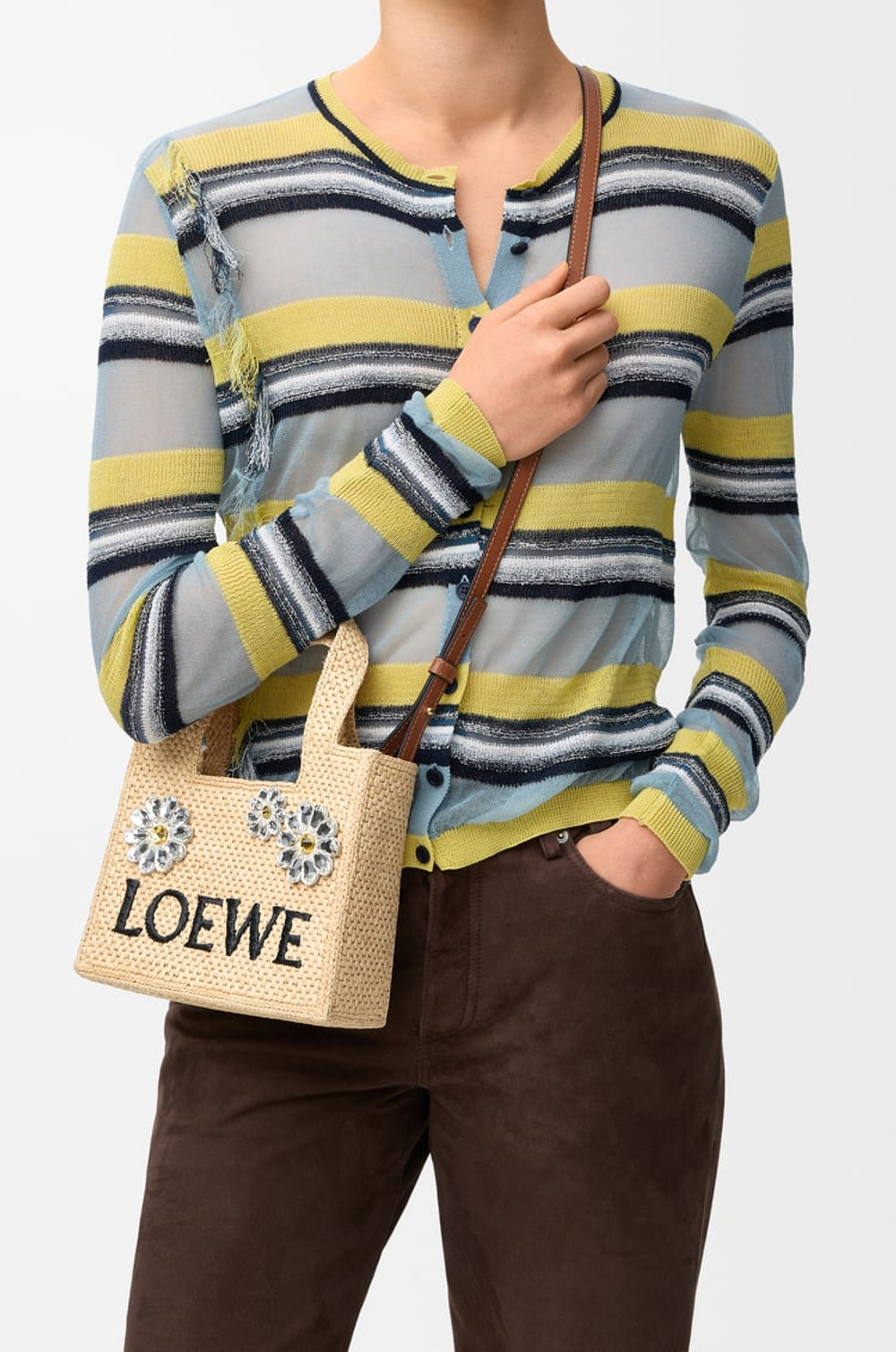 Loewe Мини-сумка Font из рафии, натуральный