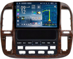 Магнитола для Toyota Land Cruiser 100, Lexus LX470 1998-2002 (климат на ШГУ, рамка дерево) - Teyes CC4-PRO монитор 9.5" 2K QLED на Android 13, Snapdragon 778G, AI, CarPlay, DSP, 4G SIM-слот
