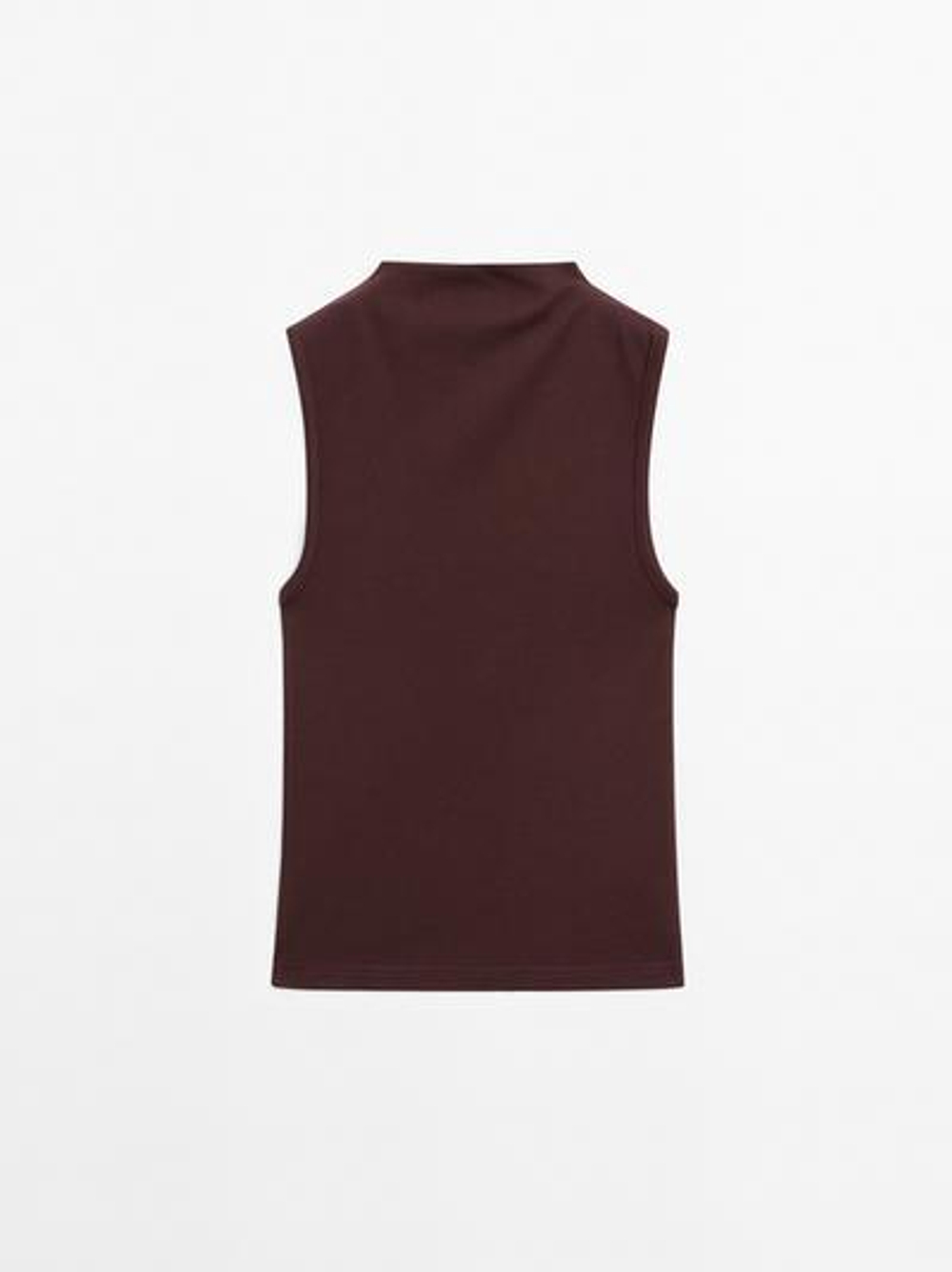 Massimo Dutti Топ из 100% хлопка с воротником, бургунди