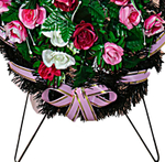 Венок ритуальный 170 см разноцветные розы