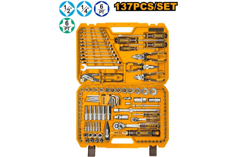 Набор инструмента для дома и авто INGCO HKTHP21371 INDUSTRIAL 137 предметов