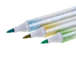 Набор текстовыделителей 3шт. 2-х стор,1 стор-кисточка,цв.пастель, 2 стор-с блестк.