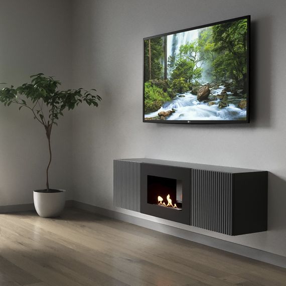 Тумба с биокамином Firelight BFP/P-1400L графит купить в Москве и Московской области по низкой цене с доставкой по России — (5) Тумба с биокамином Firelight BFP/P-1400L графит — (5)