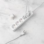 Удлинитель 5 гнезд, 1,5м, 3х0,75мм², с/з, белый PROconnect