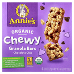 Annie's Homegrown, Органические жевательные батончики из гранолы, шоколадная крошка, 6 батончиков, 25 г (0,89 унции)