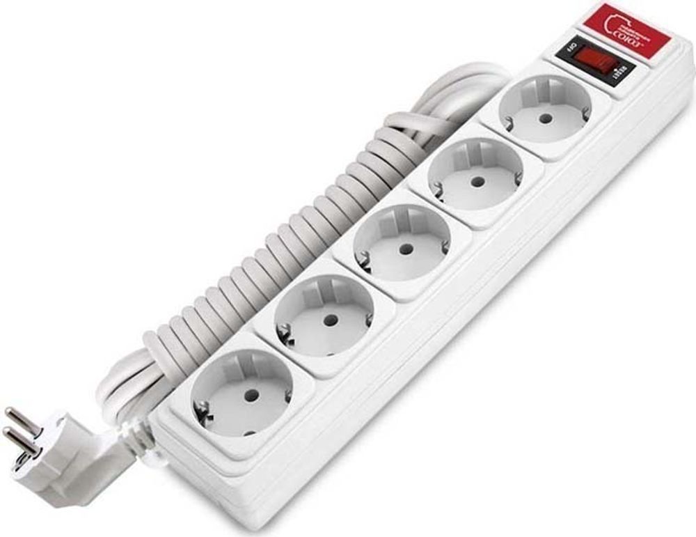 Сетевой фильтр СОЮЗ 5 гнезд 3м ПВС 3*0,75