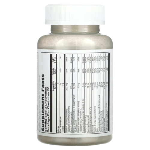 Solaray, Витамины и минералы для детей, жевательные таблетки с натуральной вишней, 60 жевательных таблеток