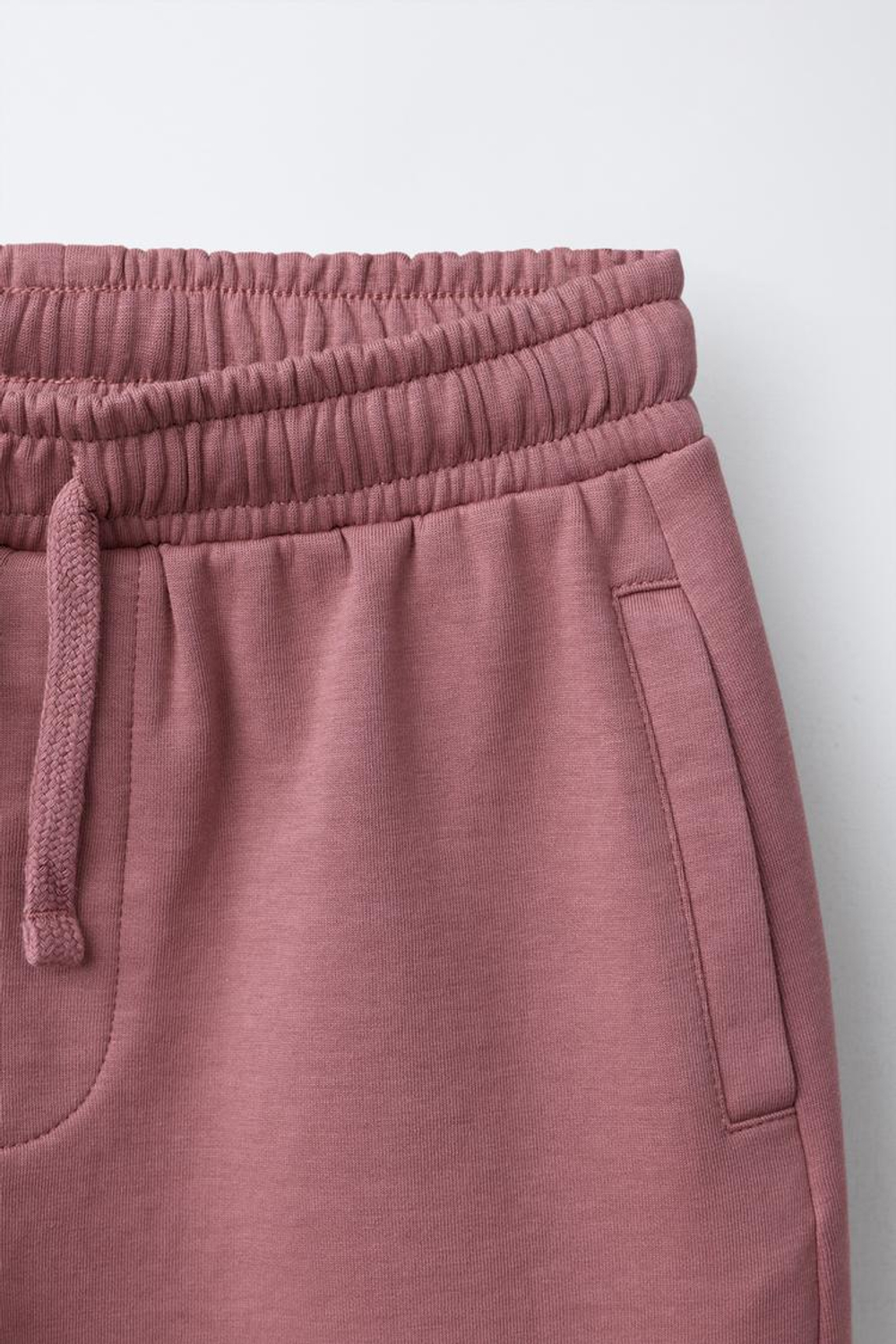 ZARA КОМПЛЕКТ ИЗ ФУТБОЛКИ И ШОРТОВ ИЗ ТКАНИ ИНТЕРЛОК, ЦВЕТ РОЗОВОГО ДЕРЕВА