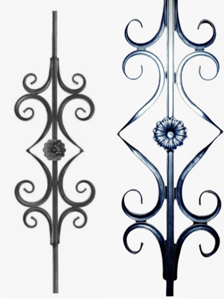 Балясина сталь 900х240мм Посадочное место: 15х15мм.(квадрат)