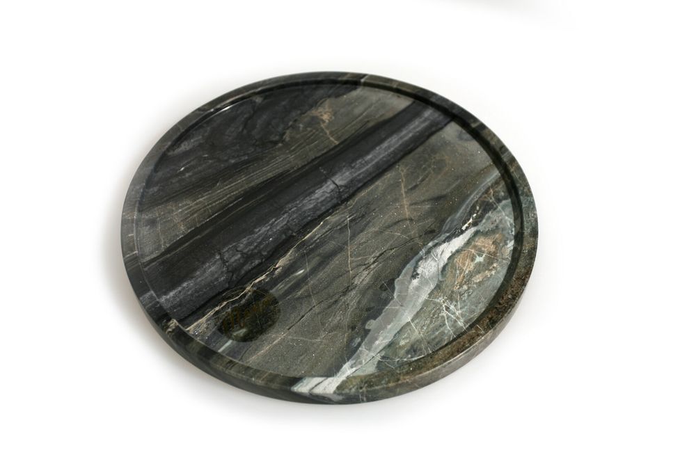 Поднос мраморный Mono (мрамор Silver Wave Brown) d-27