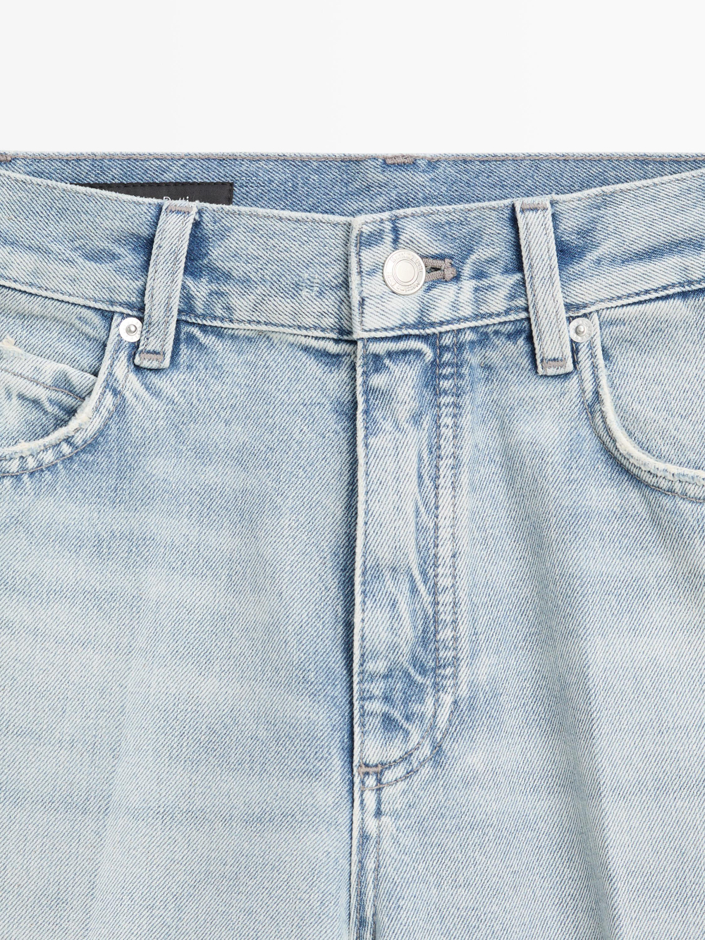 Massimo Dutti Джинсы-палаццо с высокой талией, светло-голубой