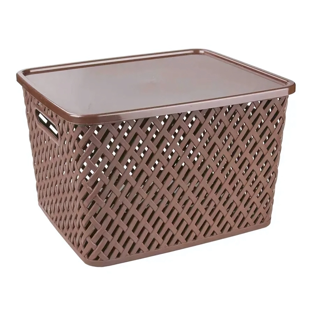 Корзина Плетенка (350х225) с крыш. корич