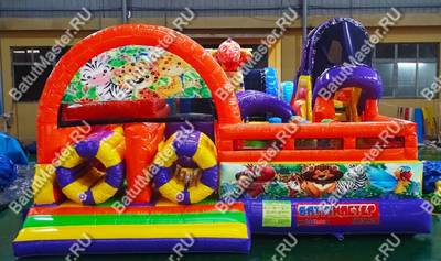 Коммерческий надувной батут "Дикая Африка" 10*6*4 м
