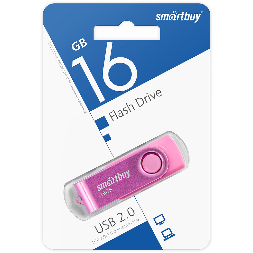 USB карта памяти 16ГБ Smart Buy Twist (розовый)