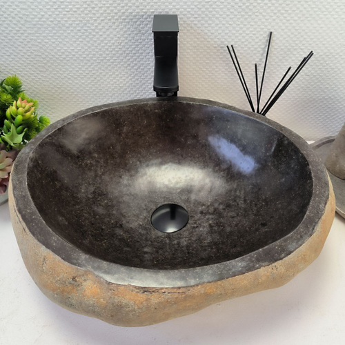 Раковина из речного камня RS-64128 (49*41*15) 0122