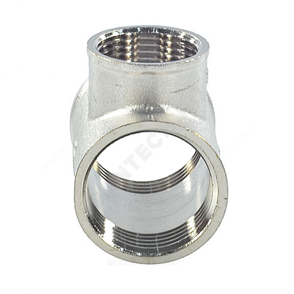 Тройник латунь никель переходной Ду 25х20х25 (1"х3/4"х1") ВР/ВР SantechSystems