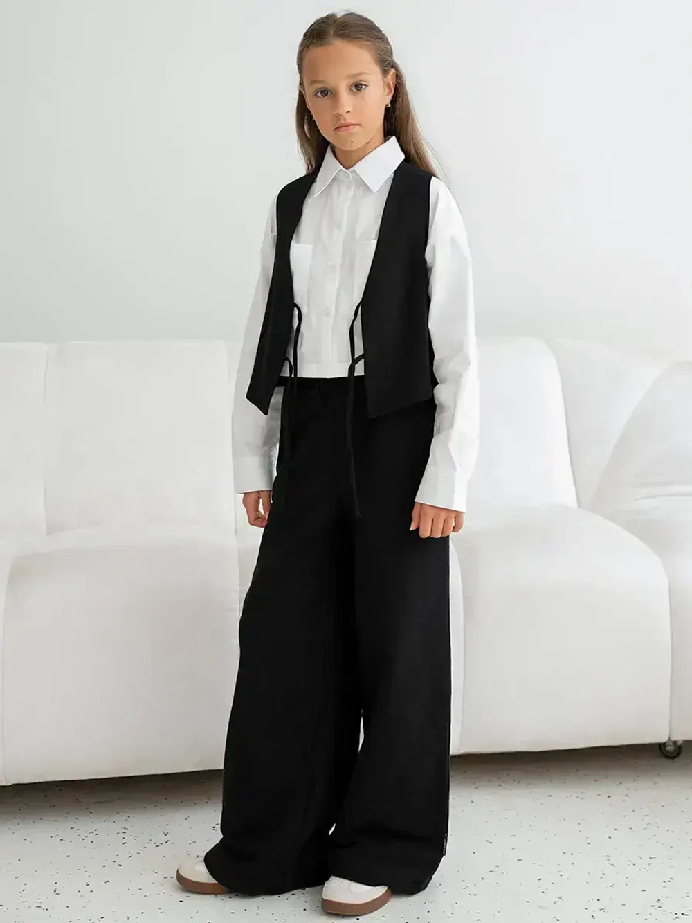 Штаны для девочки школьные палаццо