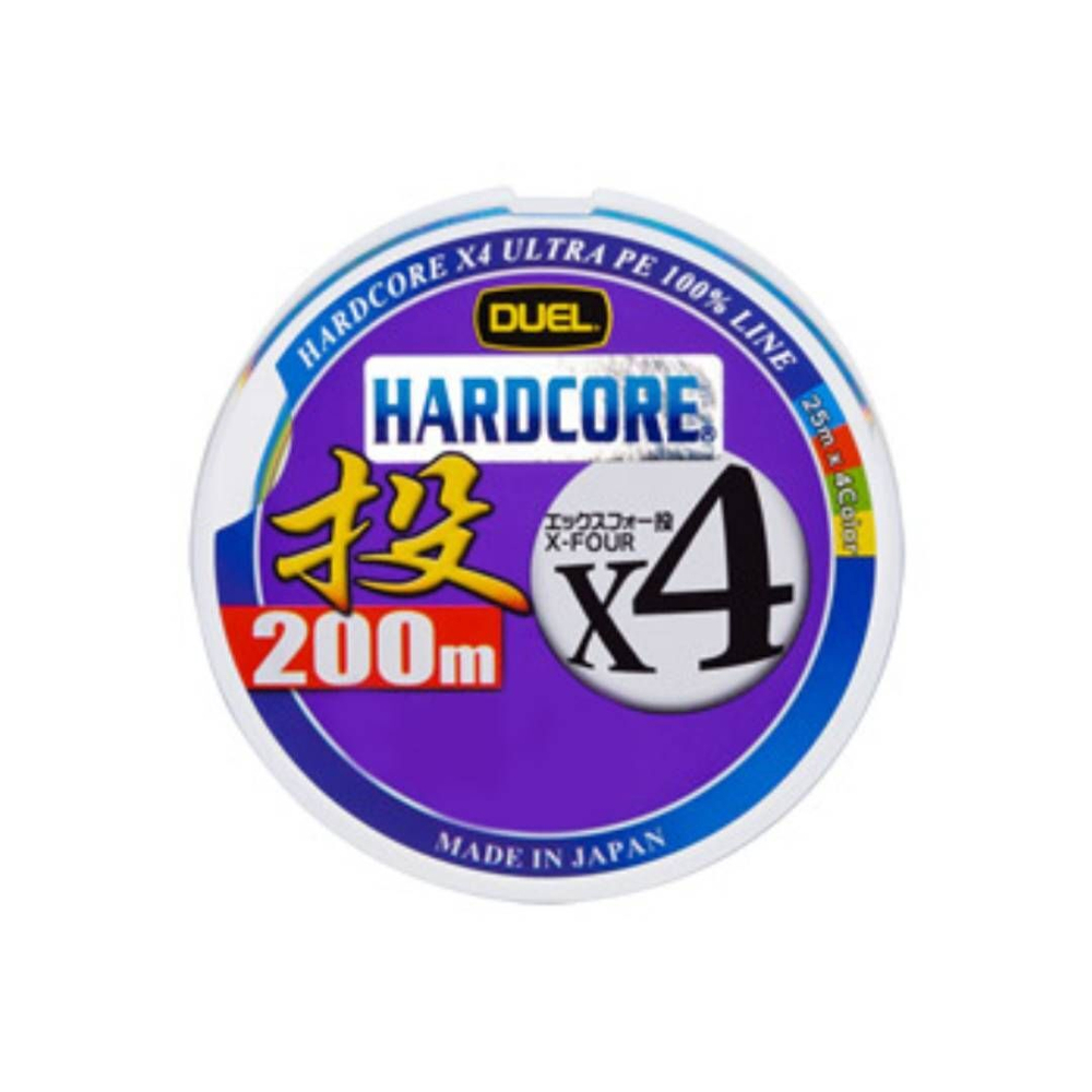 Плетеный шнур для рыбалки Duel PE Hardcore X4 Cast 200m