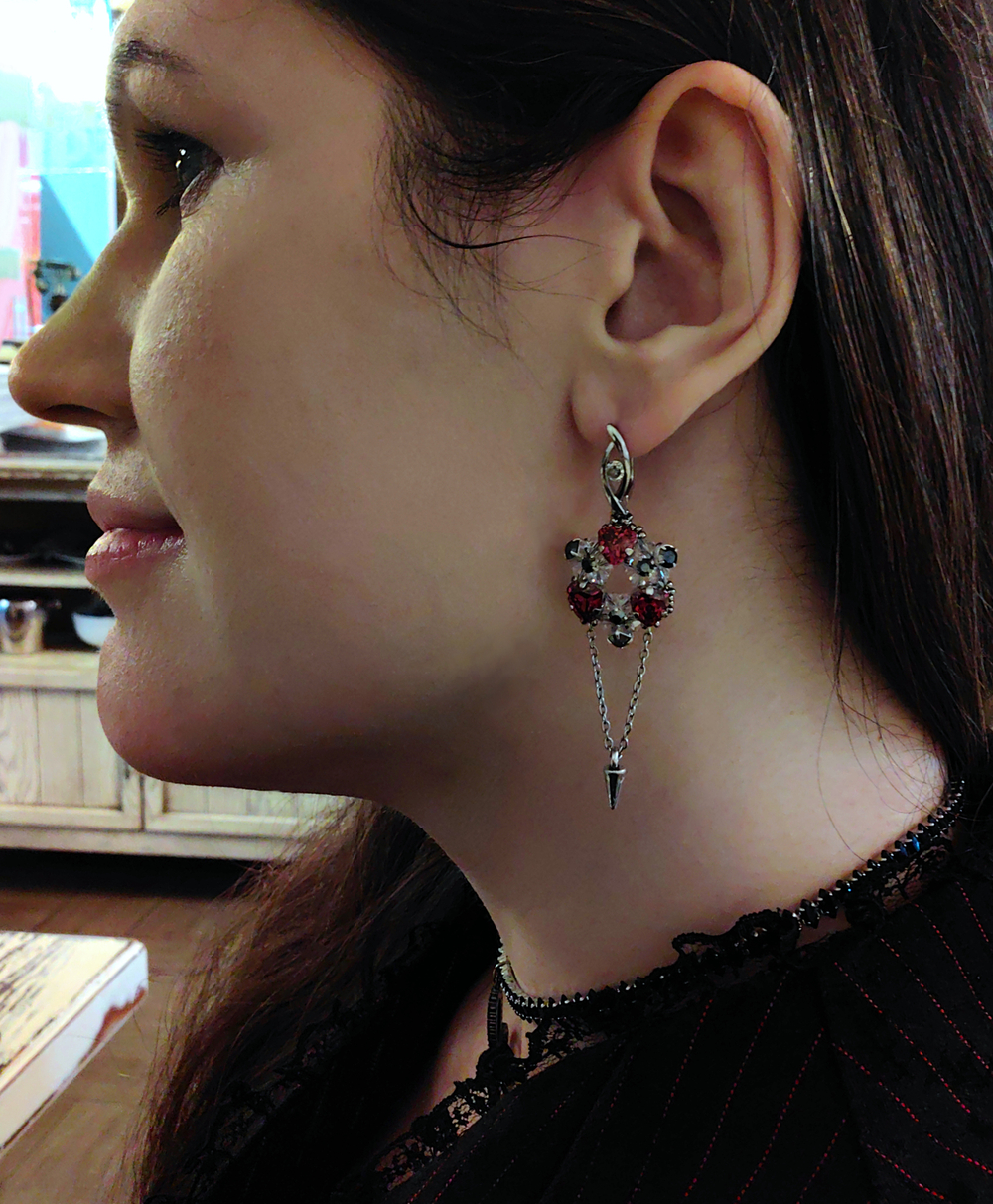 Набор для создания серег Triangle, Red/Silver