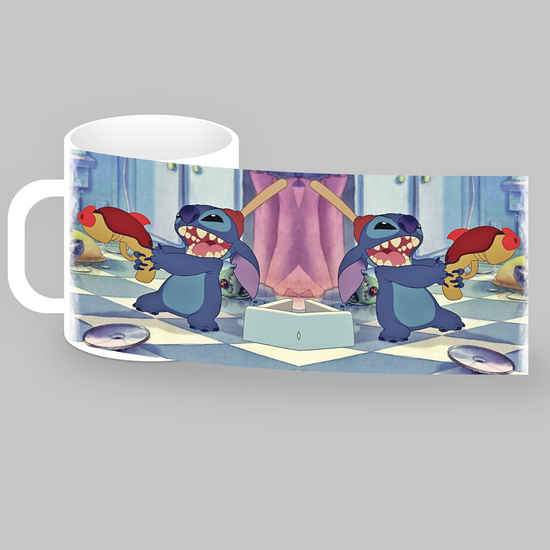 Кружка керамическая, Лило и Стич 330 мл Немножко уборки (белая)